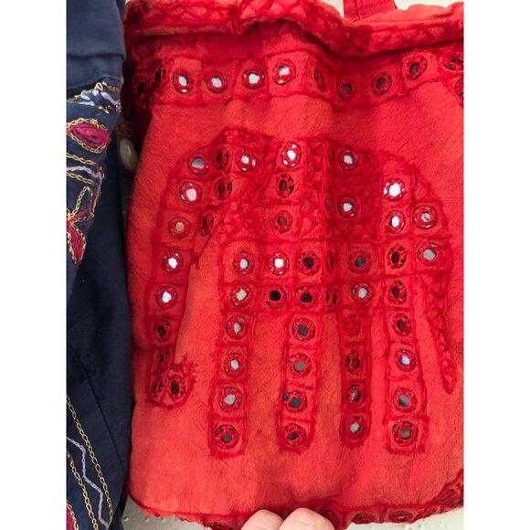 Boho Embroidered Embellished Elephant Tote Bags Set Of 2 Bundle - Picture 6 of 8